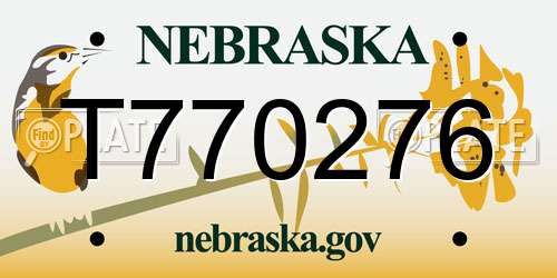 T770276 Nebraska License Plate