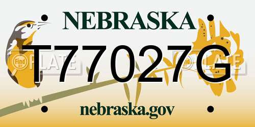 T77027G Nebraska License Plate