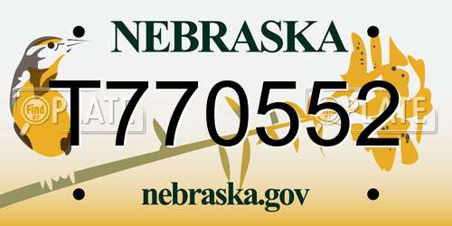 T770552 Nebraska License Plate