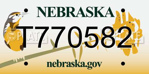T770582 Nebraska License Plate