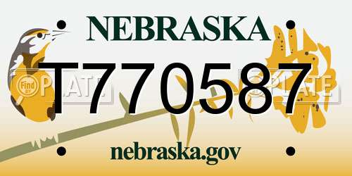 T770587 Nebraska License Plate