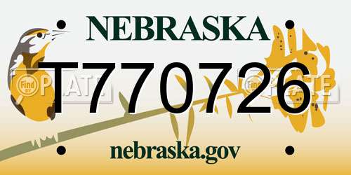 T770726 Nebraska License Plate
