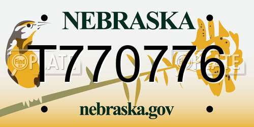 T770776 Nebraska License Plate