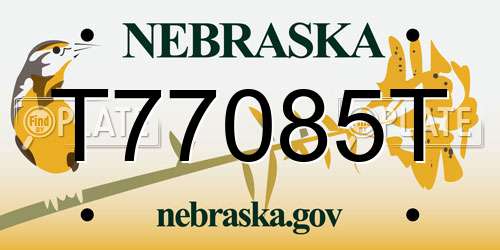 T77085T Nebraska License Plate