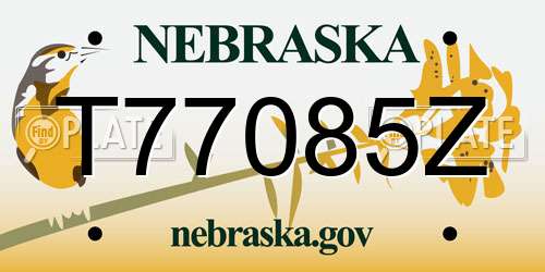 T77085Z Nebraska License Plate