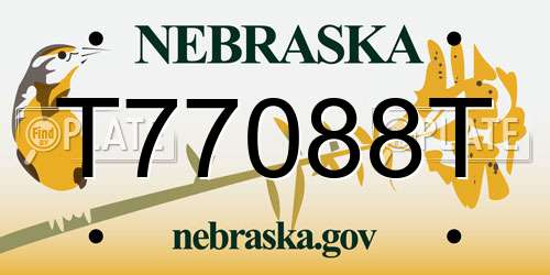 T77088T Nebraska License Plate