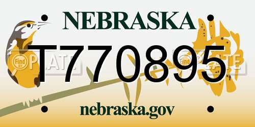 T770895 Nebraska License Plate