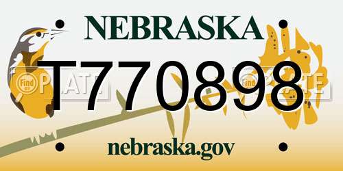 T770898 Nebraska License Plate