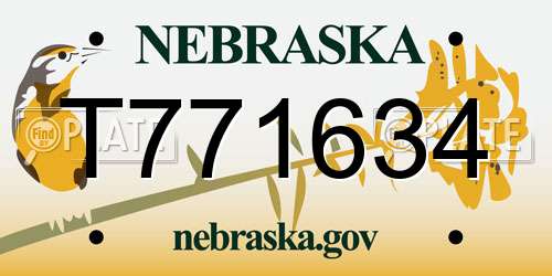 T771634 Nebraska License Plate