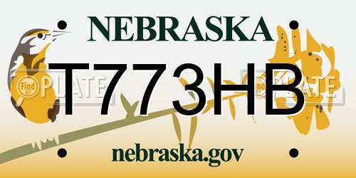 T773HB Nebraska License Plate