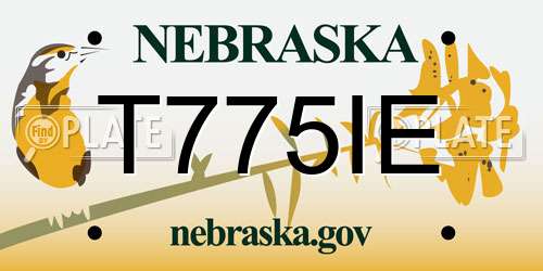 T775IE Nebraska License Plate
