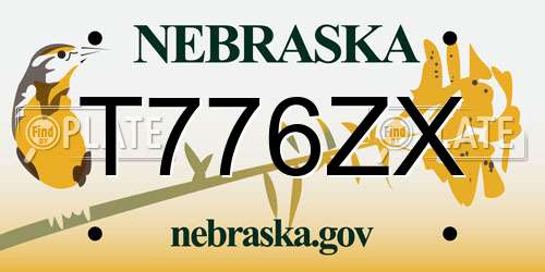 T776ZX Nebraska License Plate