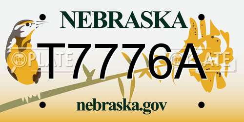 T7776A Nebraska License Plate