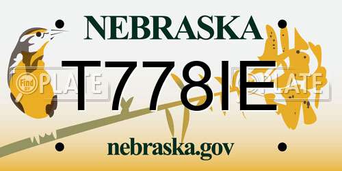 T778IE Nebraska License Plate