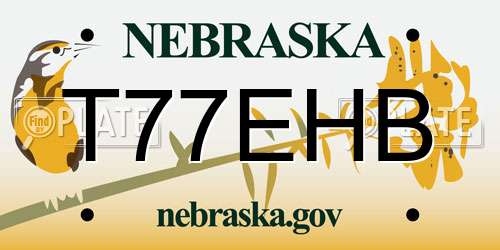 T77EHB Nebraska License Plate