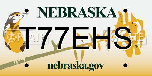T77EHS Nebraska License Plate