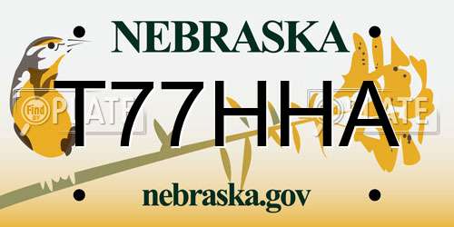 T77HHA Nebraska License Plate