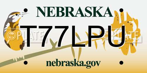 T77LPU Nebraska License Plate