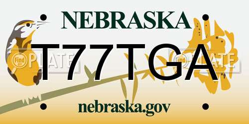 T77TGA Nebraska License Plate