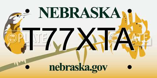T77XTA Nebraska License Plate
