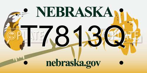 T7813Q Nebraska License Plate