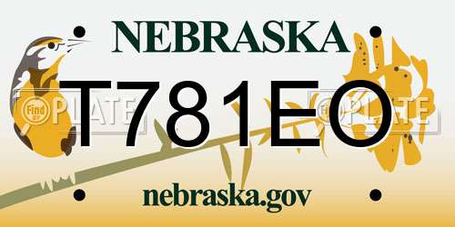 T781EO Nebraska License Plate