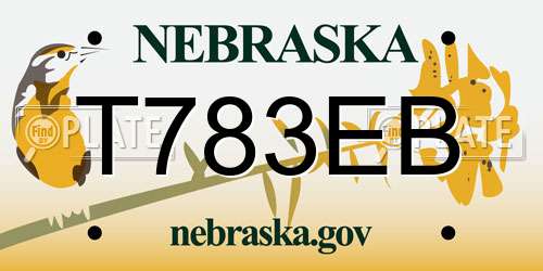 T783EB Nebraska License Plate