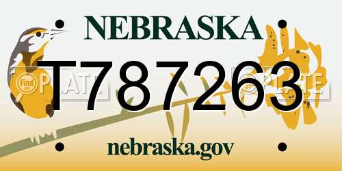 T787263 Nebraska License Plate