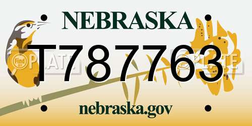 T787763 Nebraska License Plate