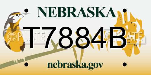 T7884B Nebraska License Plate