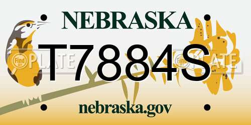 T7884S Nebraska License Plate