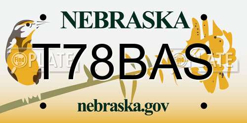 T78BAS Nebraska License Plate