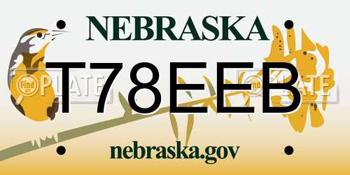 T78EEB Nebraska License Plate