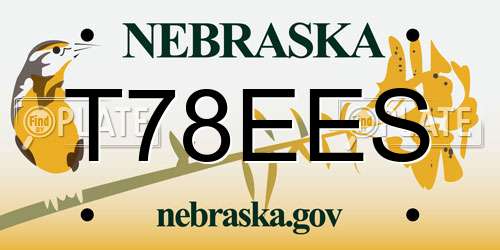 T78EES Nebraska License Plate