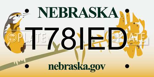 T78IED Nebraska License Plate