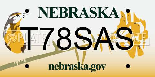 T78SAS Nebraska License Plate