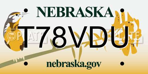 T78VDU Nebraska License Plate