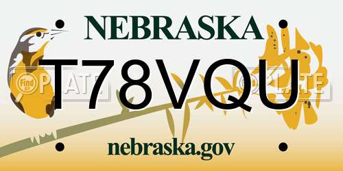 T78VQU Nebraska License Plate