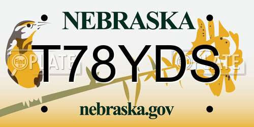 T78YDS Nebraska License Plate