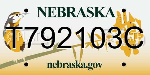 T792103C Nebraska License Plate