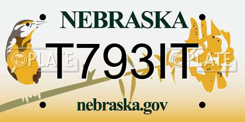 T793IT Nebraska License Plate