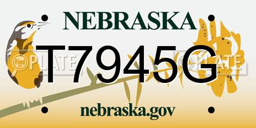 T7945G Nebraska License Plate