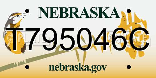 T795046C Nebraska License Plate