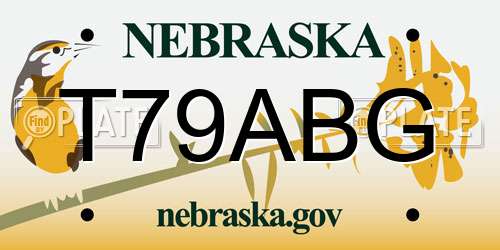 T79ABG Nebraska License Plate