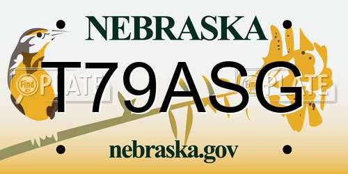 T79ASG Nebraska License Plate