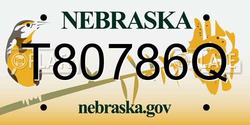 T80786Q Nebraska License Plate