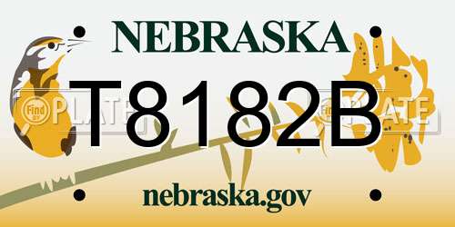 T8182B Nebraska License Plate