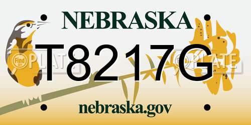 T8217G Nebraska License Plate