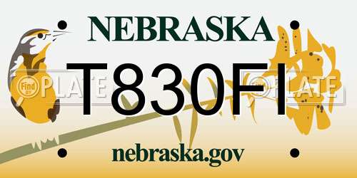 T830FI Nebraska License Plate