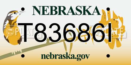 T83686I Nebraska License Plate